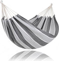 SUNCREAT Hammocks Outdoor Camping Double Hammock, Portable Camping Hammock, Light Gray & Dark Gray