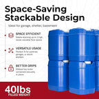 Emergency Water Storage Containers 10 Gallon, Long Term 5 Gallon Water Tank - 2 Stackable Food Grade Tanks Included, for Camping, Prepping, Survival - 10 Gallon Total Capacity