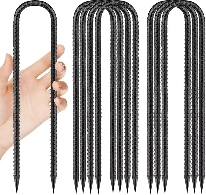 Rebar Stakes 12 Inch Black 8pcs