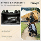 2-Burner Portable Propane Gas Grill, 2-in-1 Camping Propane Grill with Porcelain-Enameled Griddle & Grill Grate for Outdoor Camping Picnics Backyard Cooking, Black