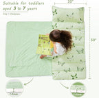 Toddler Nap Mat with Pillow and Blanket, Extra Large Rolled Napping Mats,Slumber Bags for Boys Girls,Kids Sleeping Bag for Daycare, Preschool Travel Camping