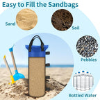 4 Sand Bags for Weight, Heavy Duty Sandbags for Canopy Legs, Extra Large Pop Up Tent Weights, Canopy Weight Bags for Gazebo, Outdoor Sun Shelter, Umbrella - Blue, 6"×20", Without Sand