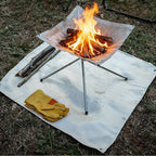 Fire Pit Mat & Tent Stove Mat, 40"x40" 940°F Fireproof Mat for Under Fire Pit Wood Stove, Fits for Solo Stove, Fire Pit Accessories for Outdoor Camping, Fire Blanket for Deck Tent Floor Protection