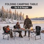 KingCamp Aluminum Camping Table Foldable, Large 53.5" Roll Up Camp Table Folding Seamless Tabletop Heavy Duty Duck Hunting Camping Tables Metal Portable Outdoor Collapsible for RV BBQ Picnic Hunting