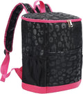 Leopard Camping Cooler Backpack Ice Chest Lunch Backpack 24 Cans Insulated Leak Proof Soft Beach Cooler Bag for Men Women Camping Hiking Picnic Travel Summer