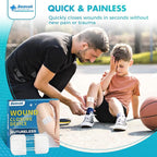 Zip Stitch Wound Closure Strips | 2-Pack Stitchless Butterfly Bandages | Adjustable Tension for Painless Laceration Repair, Post-Surgery Care & Emergency First Aid