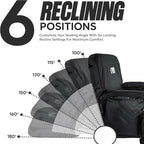 BRAWNTIDE Stadium Seat for Bleachers with Back Support - Wide Padded Reclining Bleacher Seat, Portable Folding Stadium Chair with Armrests, Hooks, Straps, Cup Holders & Pockets for Games & Concerts