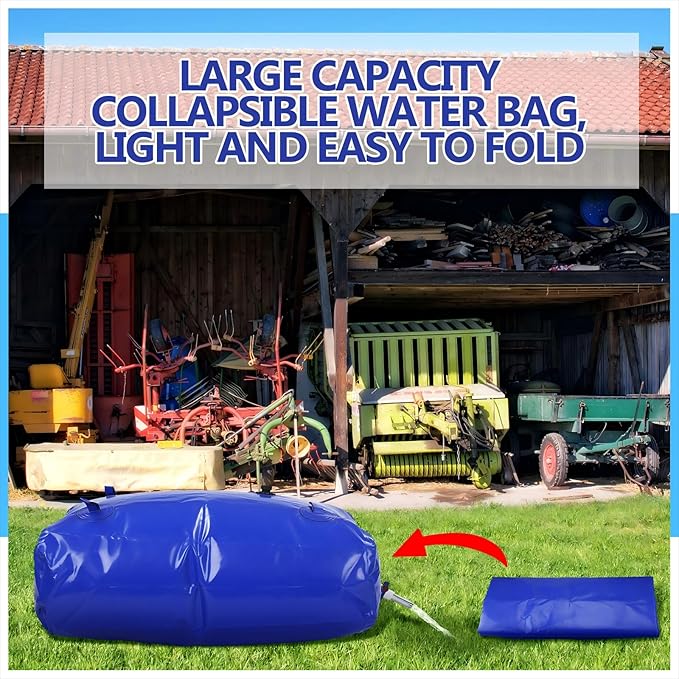 Kingdder Large Capacity Water Storage Bladder Emergency Water Bladder Tanks Foldable Storage Tank Portable Rainwater Bag for Drought Resistance Fire Protection Agricultural Irrigation(110L)