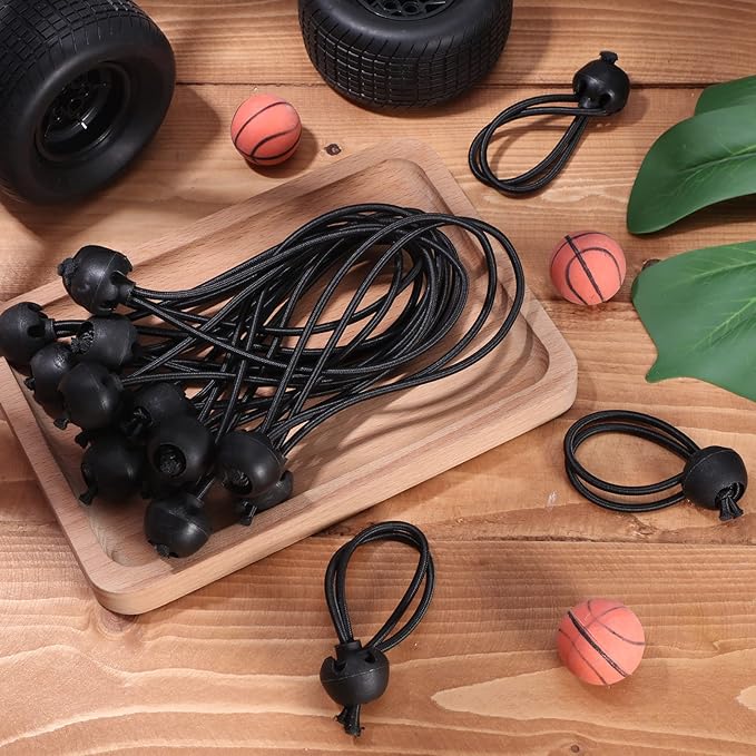Shappy 20 Pcs 5.9 Inch Soccer Bungee Cords with Ball Elastic Cord Straps Tarp with Balls Sports Replacement Soccer Rebounder Goal Bungee Canopy Shock Cords for Ball Training Goal Camping Tent Net Door