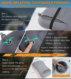 Inflatable Neck Pillow for Travel Camp Beach Small Ultralight Air Blow Up Kilos Gear Tanning Accessories Airplane Seat Cushion Lab Long Flight Essentials Plane Flying Oversea Business Airline Umrah