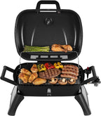 Royal Gourmet GT2006 Portable Tabletop Gas Grill, 12,000 BTU Output for Outdoor Camping, Foldable Legs, Piezo Ignition, Built-in Thermometer, for Tailgates and Camping Trips, Dark Gray
