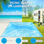 Beach Blanket Waterproof Sandproof Beach Mat 79" X 83"/10'x9'for 2-8 Adults Quick Drying Outdoor Picnic Mat Beach Accessories for Travel, Camping, Hiking