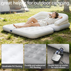 Full Size Inflatable Sofa Bed with Air Pump,2-in-1 Blow-Up Couch and Folding Air Mattress Bed for Home,Camping,and Guests