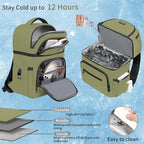 Cooler Backpack,Insulated Backpack Cooler Leakproof Double Deck Cooler Bag for Men Women RFID Lunch Backpack