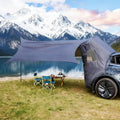 Camping Tent with Canopy for Tesla Model Y Juniper Accessories 2025 2026 [UPF50+ & Waterproof PU 3000mm] 420D Oxford Fabric Car Tailgate Shade Awning with Screen Net for 7-8 Person - Grey