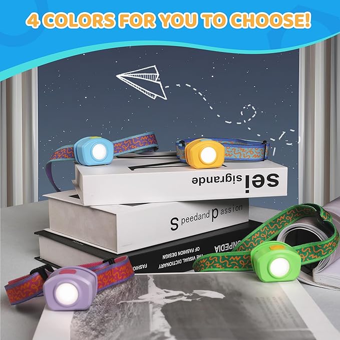 EverBrite LED Headlamp Rechargeable Kids Headlamp with RGB Mode and Adjustable Headband, 3 Modes Multicolor Headlamp for Camping, Reading, Exploring, Halloween, Christmas