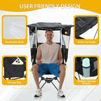 Nice C Camping Chair with Canopy, Compact Chair with Shade, Ultralight Umbrella Fishing Chairs, Portable Backpack Chairs, Lightweight, Travel, Picnic, Festival, Hiking, Sports (2 Pack Black)