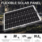 800 Watt Flexible Solar Panel for RV, 2 × 400 Watt 12 Volt Solar Power Panel Kit Photovoltaic Module Monocrystalline Solar Panels for Camping Off Grid Car Battery Charging Boat