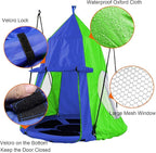 Hanging Tree Swing Tent Waterproof Backyard Hammock Chair Max Capacity 600lbs Detachable Play Tent Swing Play House Castle Nest Pod Indoor Outdoor Bedroom Ceiling Hanging Tent Camping Tree House