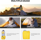 Naturehike 0 Degree Ultralight Down Sleeping Bag for Adults, 650 Fill Power, Backpacking Cold Weather Sleeping Bag with RDS Down, -2℉ / 18℉ Sleeping Bags for Camping, Hiking