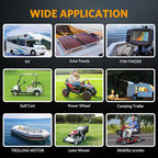 GOLDENMATE 12V 100Ah LiFePO4 Battery, Up to 15000 Deep Cycles Group 31 Lithium Battery, Built-in 100A BMS, Perfect for RV, Solar, Camping, Marine, Trolling Motor and Off-Grid Applications