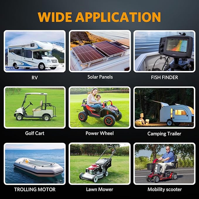 GOLDENMATE 12V 100Ah LiFePO4 Battery, Up to 15000 Deep Cycles Group 31 Lithium Battery, Built-in 100A BMS, Perfect for RV, Solar, Camping, Marine, Trolling Motor and Off-Grid Applications