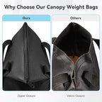 140 LBS Top Zipper Sand Bags for Canopy Legs, Canopy Weights Set of 4, Extra Large Sand Bags for Weights, Pop up Canopy Tent, Gazebo, Carport, RV Awning, Outdoor Sun Shelter(Without Sand)