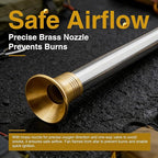 Telescoping Fire Blow Poker with Premium Brass Tip & Integrated Anti-Smoke Safety Valve | Perfect for Campfires, BBQ Grills, Outdoor Fire Pits & Fireplaces | Ultralight Camping Gear