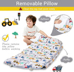 Toddler Nap Mat with Pillow and Blanket, Extra Large Rolled Napping Mats,Slumber Bags for Boys Girls,Kids Sleeping Bag for Daycare, Preschool Travel Camping