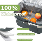 Tirrinia Large Insulated Picnic Basket, 34L Water-Resistant & Leakproof Collapsible Portable Cooler Basket with Aluminium Handle for Travel, Shopping, Camping, Foldable Grocery Bag, Grey