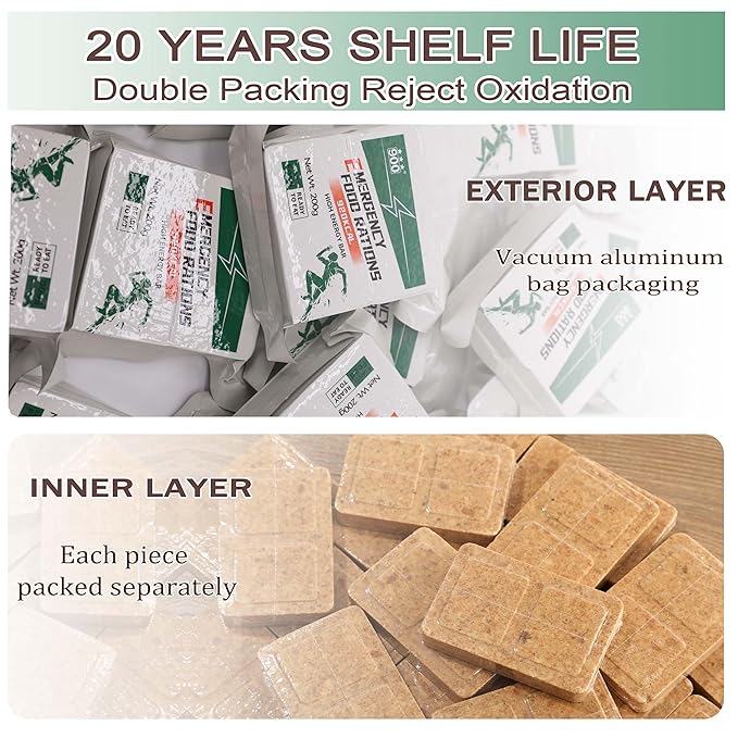 Emergency Food Supply - Original Flavor Hardtack, Mre Meals 2025, 9 Days Emergency Meals Survival Foods Bars, Emergency Supplies for Disaster Preparedness, Tin Box Pack, 20 Years Shelf Life