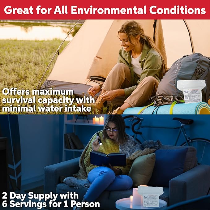 SOS Food Lab Emergency Food Bar - 2400 Calorie Ration (5 Pack Shortbread Cookie) - 2 Day/48 Hour Ready to Eat Supply for Camping, Hiking, Disaster Preparedness - 5 Year Shelf Life Energy Survival Food