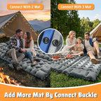 4" Thick Double-Sided Inflatable Sleeping Pad | Warm Crystal Velvet Top for Cold Weather, Waterproof Nylon Bottom | All-Season Camping Mattress for Backpacking, Hiking, Tent & Car Travel