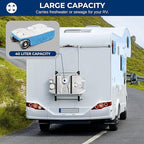 SereneLife 10 Gallon / 40L RV Water Tank – Camper Accessories Portable Container with Level Indicator, Rotating Spout, Metal Handle & Heavy-Duty Wheels, Suitable for Freshwater or Sewage Storage