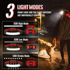 Adelante LED Headlamp Flashlight, 1000LM 230°Wide-Beam Rechargeable Head Lamp for Adults, Red Taillight & 4 Clips Waterproof Hard Hat Light Headlamps for Running Hiking and Camping