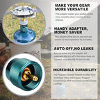Propane to Butane Adapter Camping Stove Adapter Gas Converter 16 oz Propane Tank Input EN417 Valve Output Camp Fuel Refill Adapter for Outdoor Backpack Hiking (Dark Green X 1 Pack)