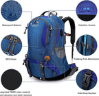 G4Free 50L Hiking Backpack Waterproof Daypack Outdoor Camping Climbing Backpack with Rain Cover for Men Women