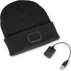 POWERCAP LED Hat Light 150 Lumens Rechargeable Fleece Beanie with Bright Built-in Headlamp Waterproof LED Warm One Size Cap