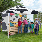 EAGLE PEAK Commercial Canopy 10x10 Pop Up Canopy Tent with 1 Sidewall, Easy Setup Heavy Duty Instant Event Shelter for Vendors & Markets, Outdoor Sun Shade, Cow Print
