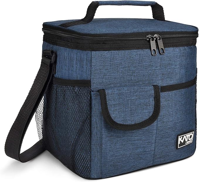 Tirrinia Insulated Large Lunch Bag for Women Men, Leakproof Lunch Box Containers for Adults, Work, School, Soft Lunchbox for Kids, Boys, Adult Cooler Bag for Picnic, Hiking,Beach