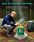 Camping Picnic Burner Furnace, Efficient Portable Camping Stove, Backpacking Oil Stoves Cooker Cookware, Handy Outdoor Portable Kerosene Stove (Square)