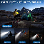 LED Headlamp Rechargeable, 2000 Lumens Super Bright Head Lamp, 5 Modes & 120°Adjustable & IPX7 Waterproof USB Rechargeable Headlight for Outdoor Camping, Running, Cycling, Climbing