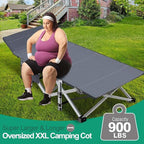 LILYPELLE Folding Camping Cot, Extra Wide Heavy Duty Sleeping Cots with Carry Bag, Double Layer Oxford Portable Travel Camp Cots for Home, Office Nap and Outdoor Beach