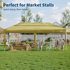 Garvee 10x10 Pop Up Canopy Tent, Heavy Duty Commercial Instant Shelter with One-Person Setup, UPF 50+ Waterproof, 100 Sq Ft Shade for Outdoor Events, Camping, Farmers Market