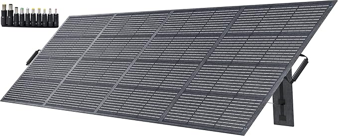 400W Portable Solar Panel with Adjustable Kickstand, Foldable & Durable, 23.5% High Efficiency, Waterproof IP68 for Power Station Off Grid Outdoor Adventures Camping RV Road Trip (400W Solar Panel)