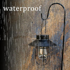 2 Pack Solar Lanterns ,Outdoor Waterproof Solar Lamp with Shepherd Hook, Metal Edison Bulb Lights Gifts for Gifts for Women/Mom Garden Outdoor Pathway Decor (Black)