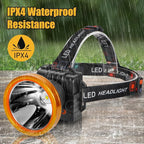 Lokilo Ultra-Bright LED Headlamp,High Lumen Rechargeable and Waterproof Headlight with Adjustable Headband for Night Work and Outdoor Use (Golden-Yellow Light)