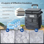 Odoland 48/72 Can Rolling Cooler Bag with Wheels & Handle, Collapsible Insulated Ice Chest for Beach, Camping & Tailgating - Portable Travel Soft Cooler on Wheels, Collapses for Easy Storage