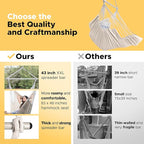 ADVOKAIR Hanging Hammock Chair Large Swing Chair with Foot Rest and Hardware,Max 500lbs,Steel Spread Bar with Anti Slips, 2 Cushions and Side Pocket,Indoor/Outdoor Use…