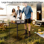 Anbte Portable Grill Table Max 29.5", 2 Adjustable Heights Folding Camping Table with Heat-Resistant Mesh Tabletop &Portable Handle, Waterproof, for Cooking BBQ Outdoor Patio, 31" X 22", Black